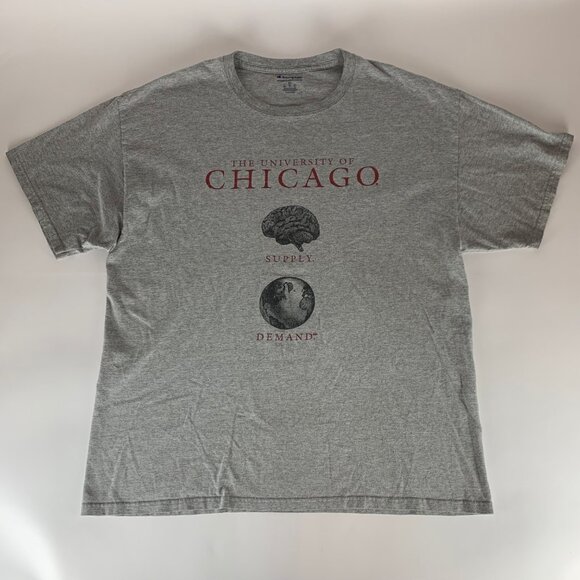 University of Chicago Champion Supply Demand Short Sleeve Shirt Mens XL READ - Picture 1 of 6